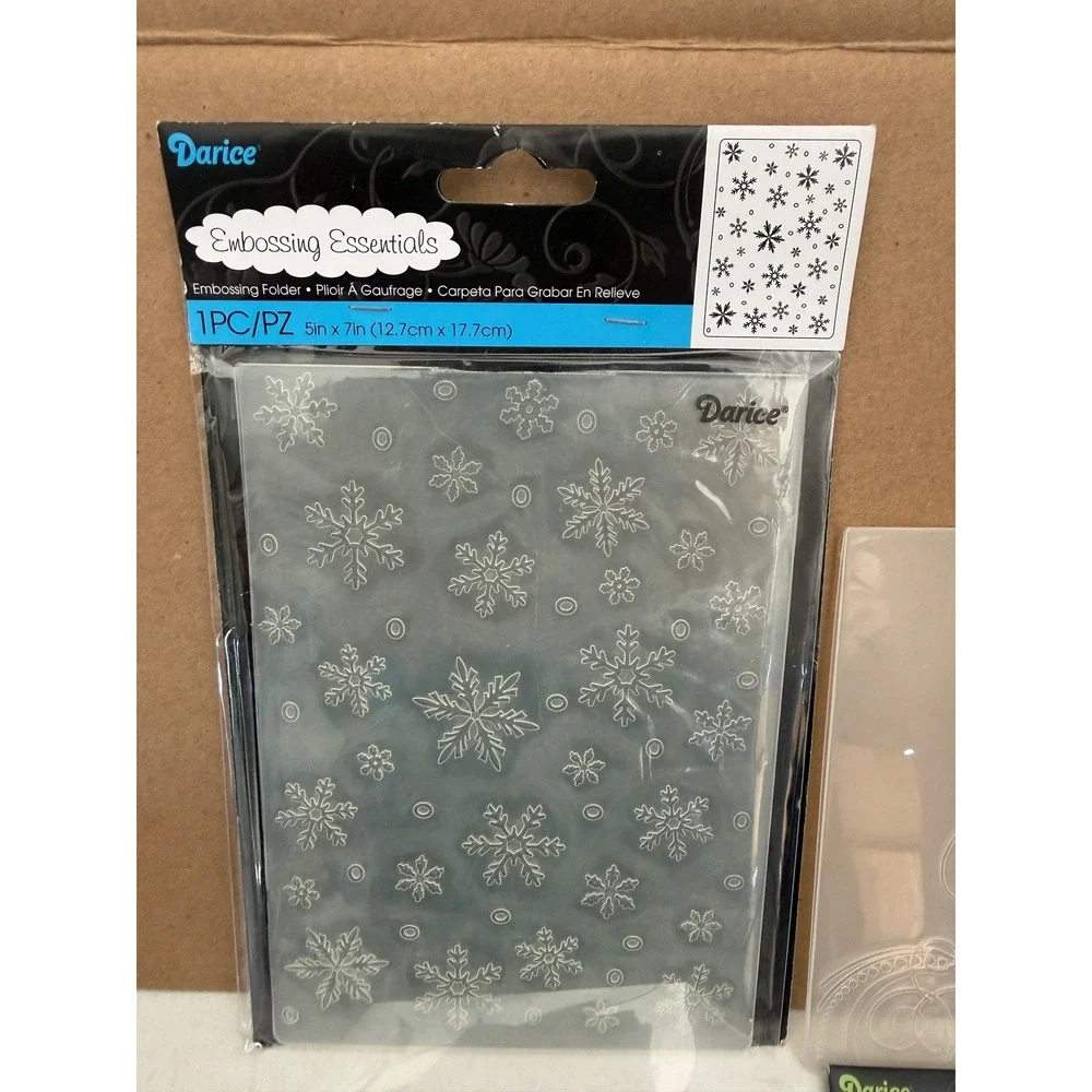Darice Embossing Essentials Folders Lot Snowflakes Butterflies Birthday 12pc